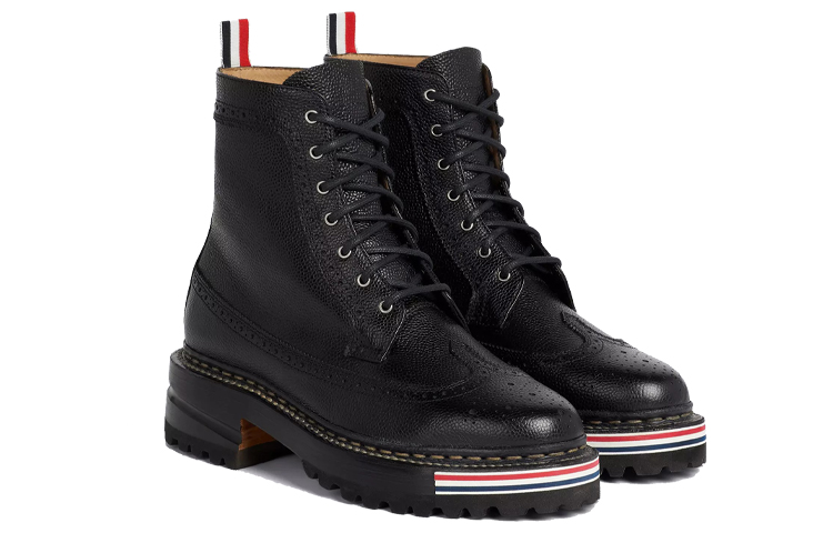 Order THOM BROWNE 皮革休閒短靴 女款 黑色