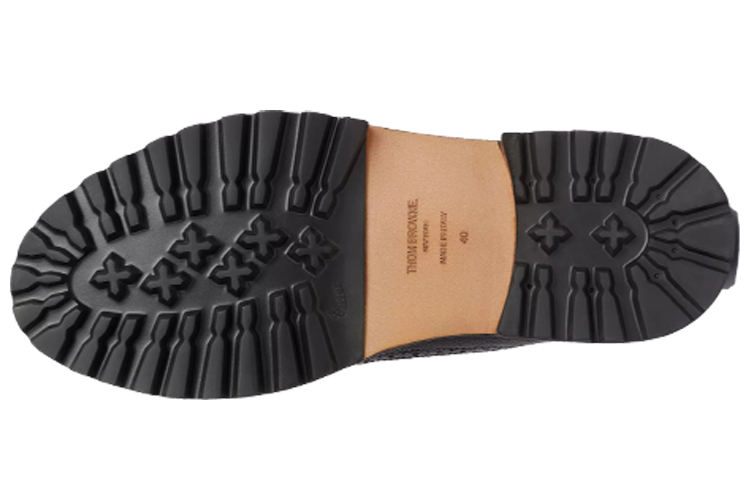 Shop THOM BROWNE 皮革休閒短靴 女款 黑色