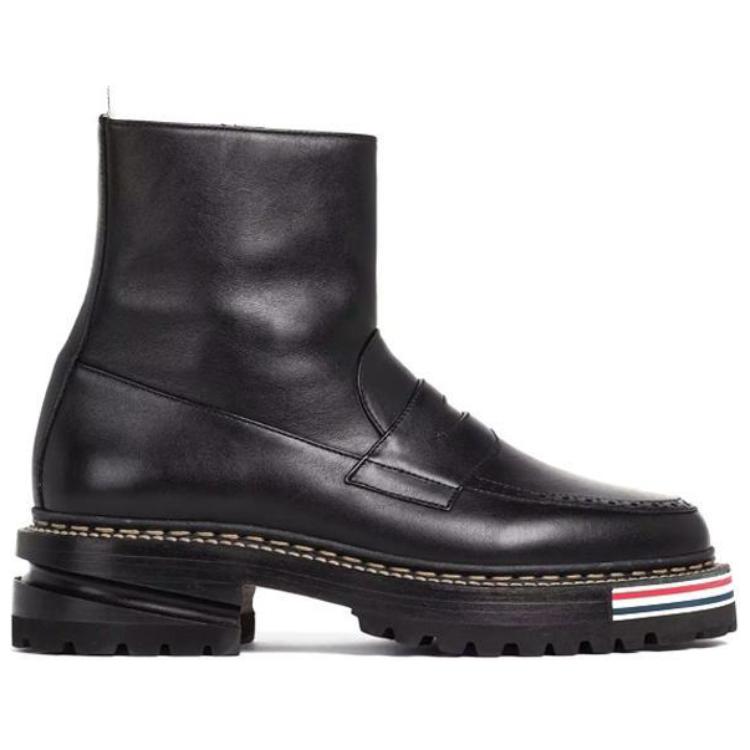 Order (Women) Thom Browne Leather Ankle Boot 'Black Side Zip' FFB164A05584