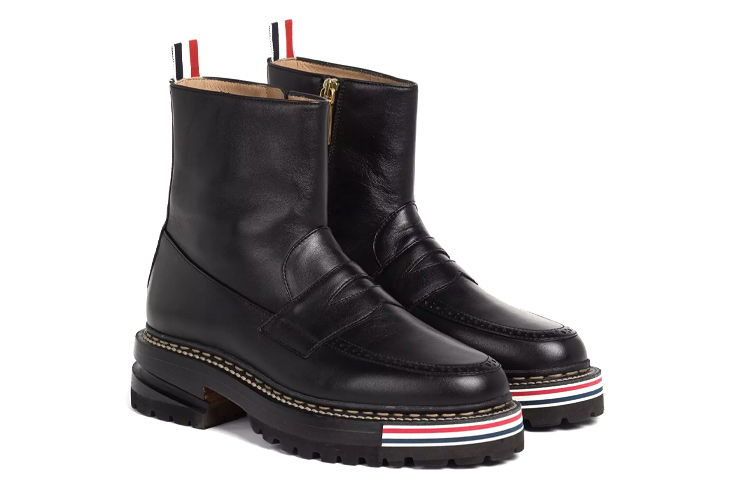 Lookbook (Women) Thom Browne Leather Ankle Boot 'Black Side Zip' FFB164A05584