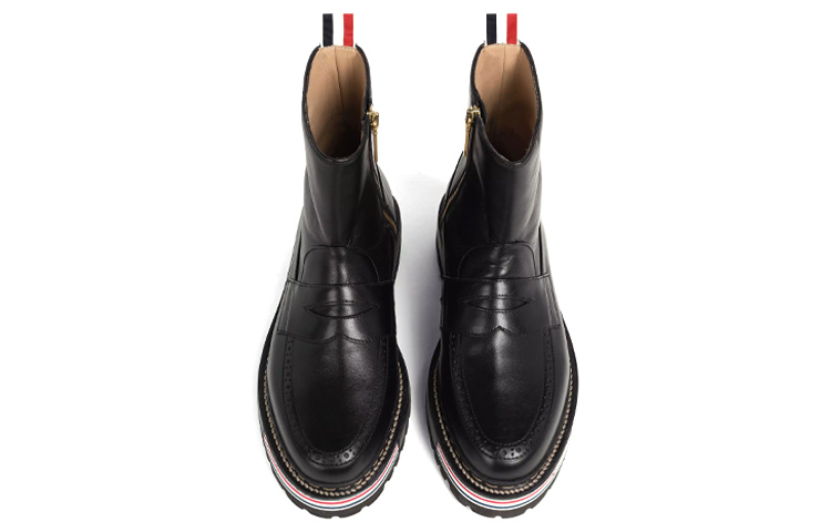 Shop (Women) Thom Browne Leather Ankle Boot 'Black Side Zip' FFB164A05584