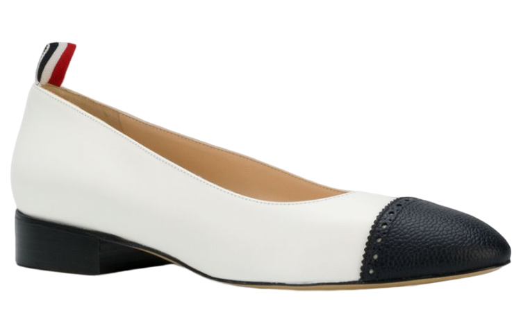 (W) Thom Browne Leather Ballet Flat 'Black White' 圖 2