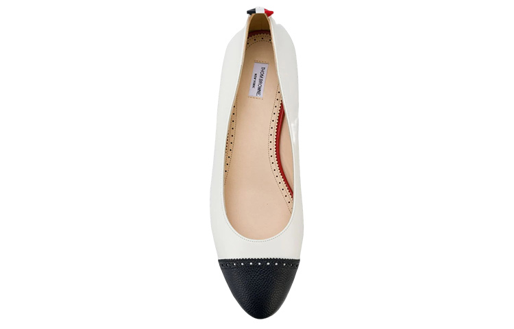 (W) Thom Browne Leather Ballet Flat 'Black White' 圖 3