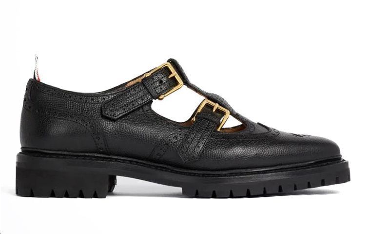 (W) Thom Browne Leather Flat 'Cut-Out Black' 圖 2
