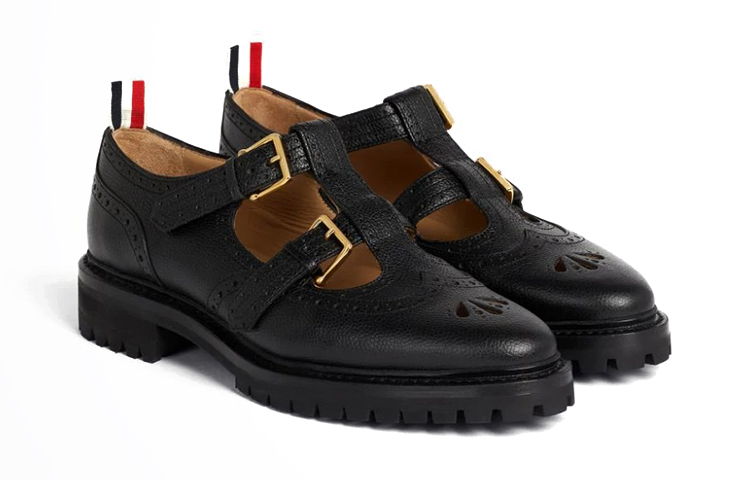 (W) Thom Browne Leather Flat 'Cut-Out Black' 圖 3