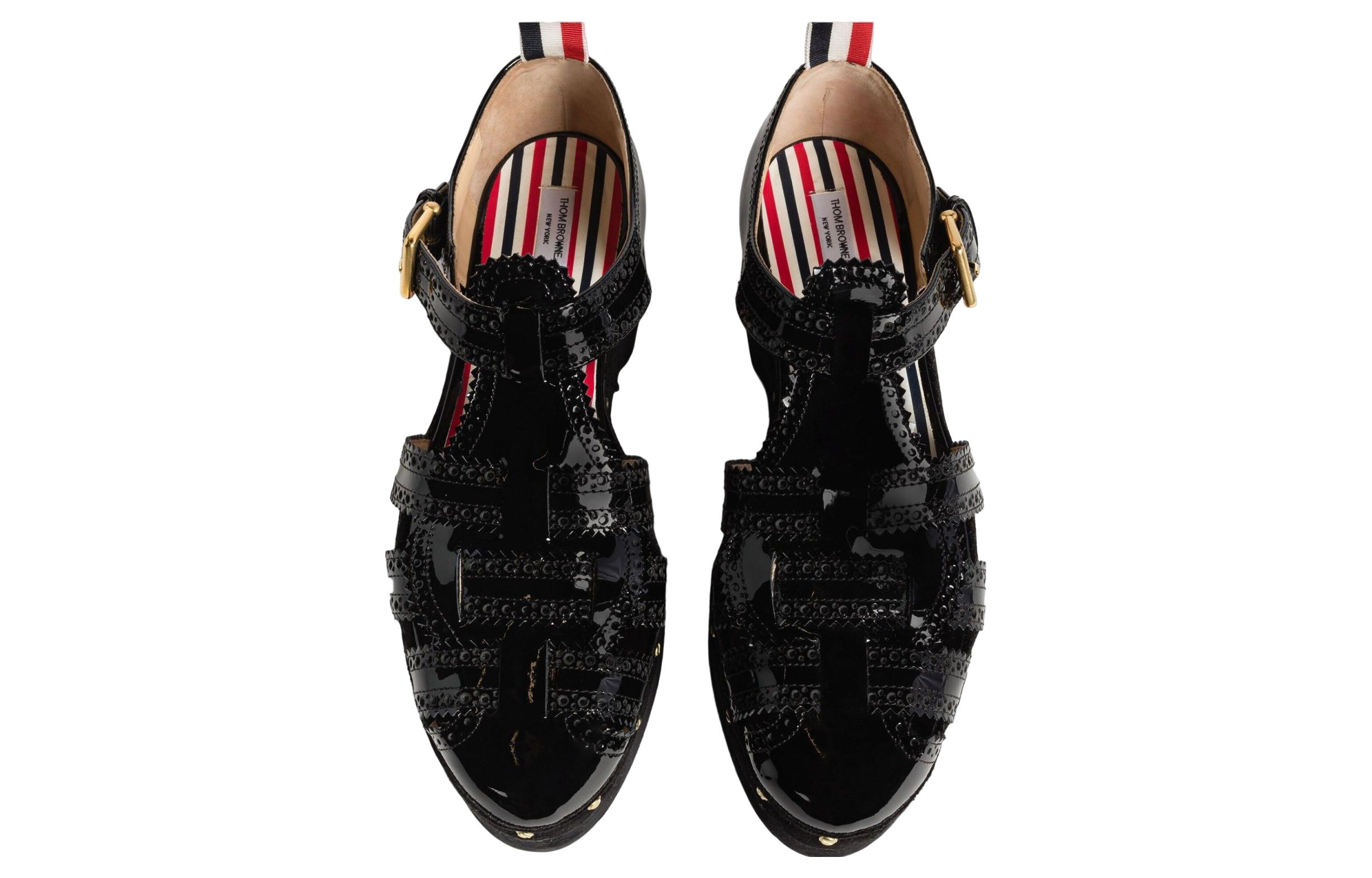 (W) Thom Browne Leather Flat Sandal 'Black Buckle' 圖 3