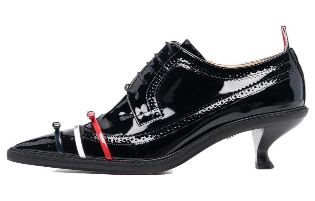 (W) Thom Browne Leather High-Heel 'Black Bow'