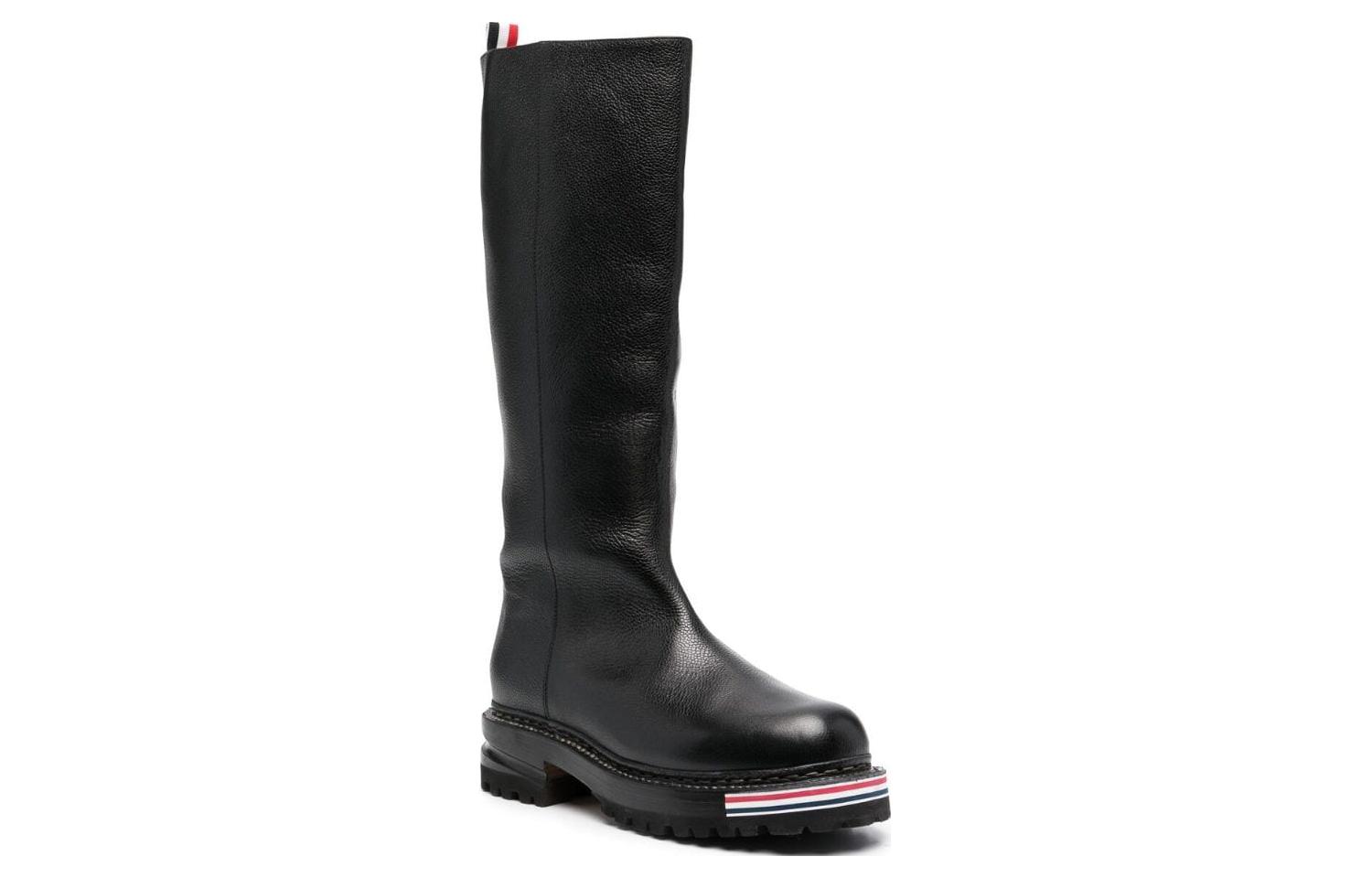 Lookbook (W) Thom Browne Sepatu Kulit High-Top 'Hitam Kenyamanan Slip-On' FFB141A06257