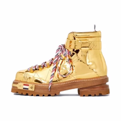(W) Thom Browne Leather Lace-Up Bootie 'Gold'