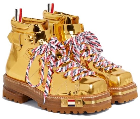 (Women) Thom Browne Leather Lace-Up Bootie 'Gold' FFB143A-07476-715 Order (Women) Thom Browne Leather Lace-Up Bootie 'Gold' FFB143A-07476-715