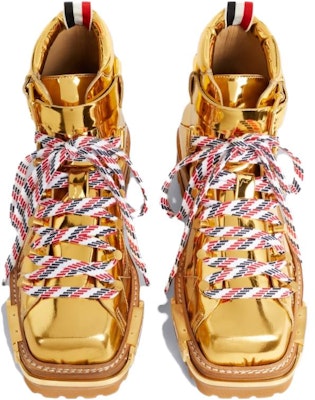 (Women) Thom Browne Leather Lace-Up Bootie 'Gold' FFB143A-07476-715 Lookbook (Women) Thom Browne Leather Lace-Up Bootie 'Gold' FFB143A-07476-715