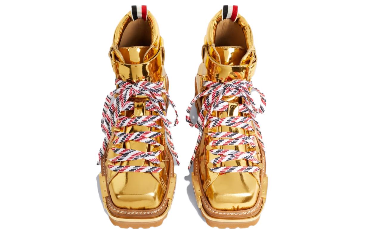Lookbook (Women) Thom Browne Leather Lace-Up Bootie 'Gold' FFB143A-07476-715