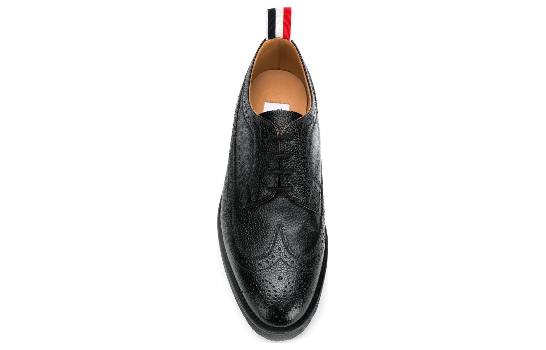 (W) Thom Browne Leather Lace-Up Sneaker 'Black' 圖 3