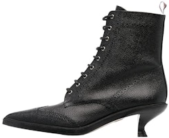 (Women) Thom Browne Leather Pointed Lace-Up Boots 'Black' FFB121A06257001 (Women) Thom Browne Leather Pointed Lace-Up Boots 'Black' FFB121A06257001
