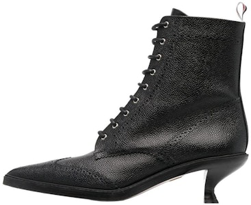 THOM BROWNE 皮革 尖頭綁帶 短靴 女款 黑色 Buy THOM BROWNE 皮革 尖頭綁帶 短靴 女款 黑色