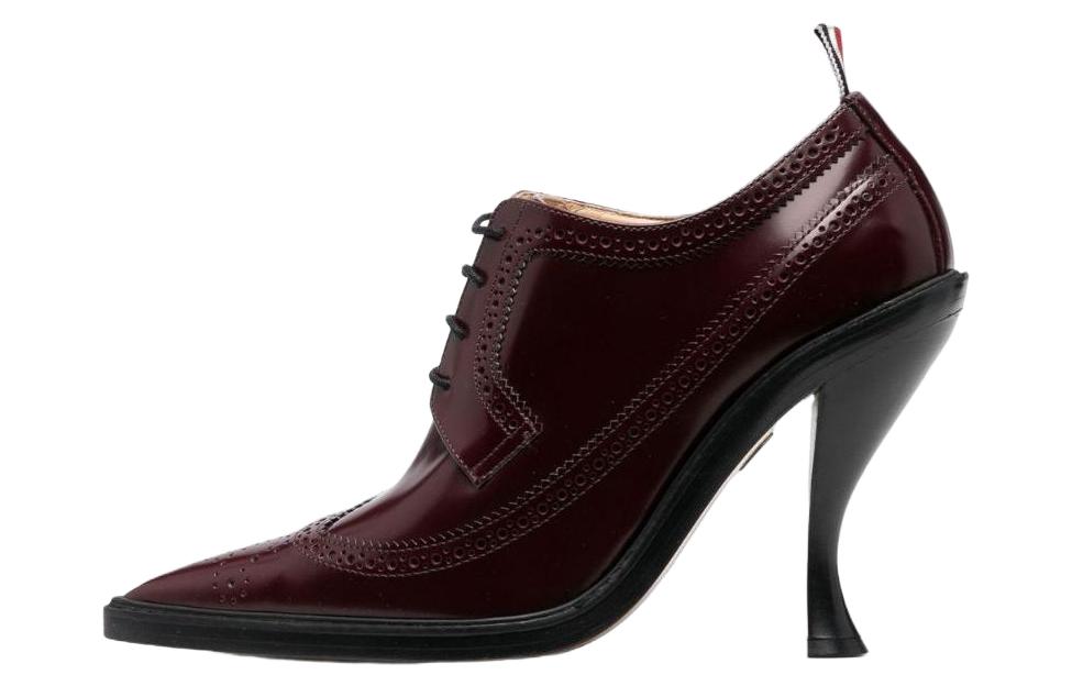 (Women) Thom Browne Leather Pointed Toe Lace-Up Stiletto 'Burgundy' FFH188BL0006614