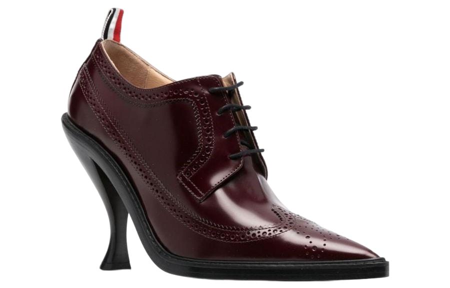 Order (W) Thom Browne Zapato de Tacón Aguja en Cuero con Cordones 'Burdeos' FFH188BL0006614