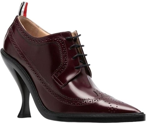 (Women) Thom Browne Leather Pointed Toe Lace-Up Stiletto 'Burgundy' FFH188BL0006614 Order (Women) Thom Browne Leather Pointed Toe Lace-Up Stiletto 'Burgundy' FFH188BL0006614