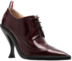 Order THOM BROWNE 皮革 尖頭綁帶 細跟 高跟鞋 11.5cm 女款 酒紅色