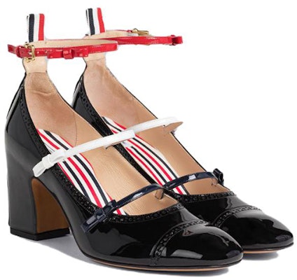 (Women) Thom Browne Leather Round Toe Slip-On Block Heel 'Black' FFH258A00216001 Order (Women) Thom Browne Leather Round Toe Slip-On Block Heel 'Black' FFH258A00216001