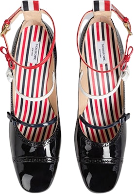 (Women) Thom Browne Leather Round Toe Slip-On Block Heel 'Black' FFH258A00216001 Lookbook (Women) Thom Browne Leather Round Toe Slip-On Block Heel 'Black' FFH258A00216001