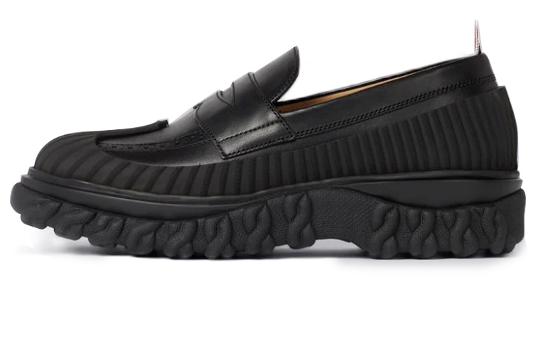 (Women) Thom Browne Leather Slip-On Flat 'Black' FFF083A00003001