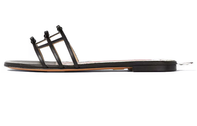 (W) Thom Browne Leather Slipper 'Black'