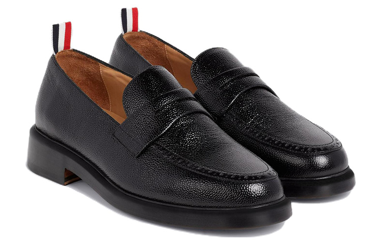 Lookbook (W) Thom Browne Loafer 'Black Pebble Grain' Hitam Kulit Berbintik MFD054G00198001