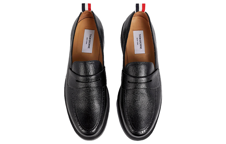 Shop (W) Thom Browne Loafer 'Black Pebble Grain' Hitam Kulit Berbintik MFD054G00198001