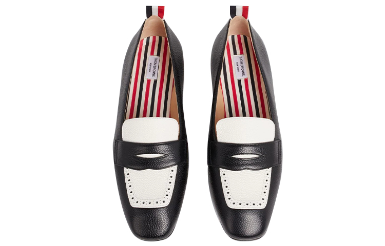 (W) Thom Browne Loafer 'Pebble Grain Black and White' 圖 4
