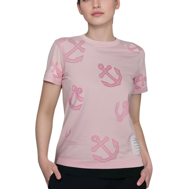 (Women) THOM BROWNE Logo All-Over Print Pink T-Shirt . FJS146A-01454-680 圖 4