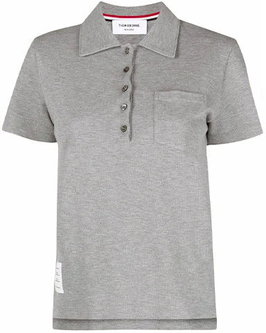women-thom-browne-logo-solid-color-pocket-polo-shirt-grey-fjp-050-a-00050-055