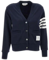Order (Women) Thom Browne Logo Striped Knit Cardigan Jacket - Navy Blue. FJT069A-00535-415