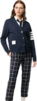 Purchase (Women) Thom Browne Logo Striped Knit Cardigan Jacket - Navy Blue. FJT069A-00535-415