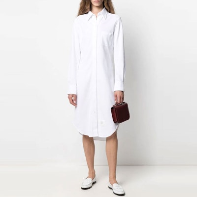 (W) THOM BROWNE ロングスリーブ ソリッドロゴ ドレス FDS001A00050-100 Lookbook (W) THOM BROWNE ロングスリーブ ソリッドロゴ ドレス FDS001A00050-100