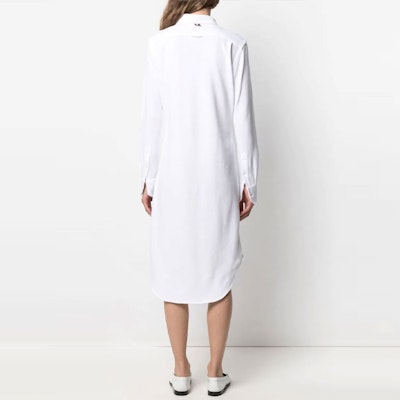 (W) THOM BROWNE ロングスリーブ ソリッドロゴ ドレス FDS001A00050-100 Shop (W) THOM BROWNE ロングスリーブ ソリッドロゴ ドレス FDS001A00050-100