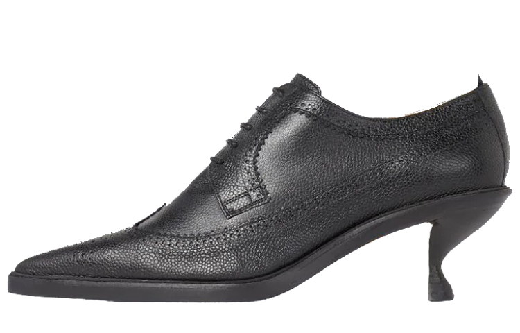 (Women) Thom Browne Longwing Brogue High Heels 'Black Pebble Grain' FFF074B06257001