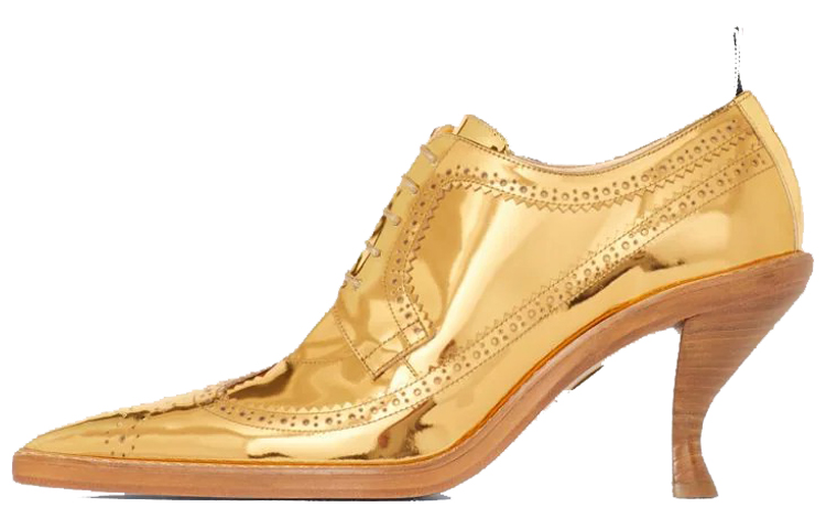 (Women) Thom Browne Longwing Brogue High Heels 'Gold' FFH223A07476715