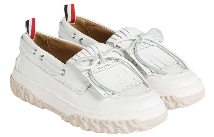 (W) Thom Browne Low-Top Lace-Up 'White Brown' 圖 2