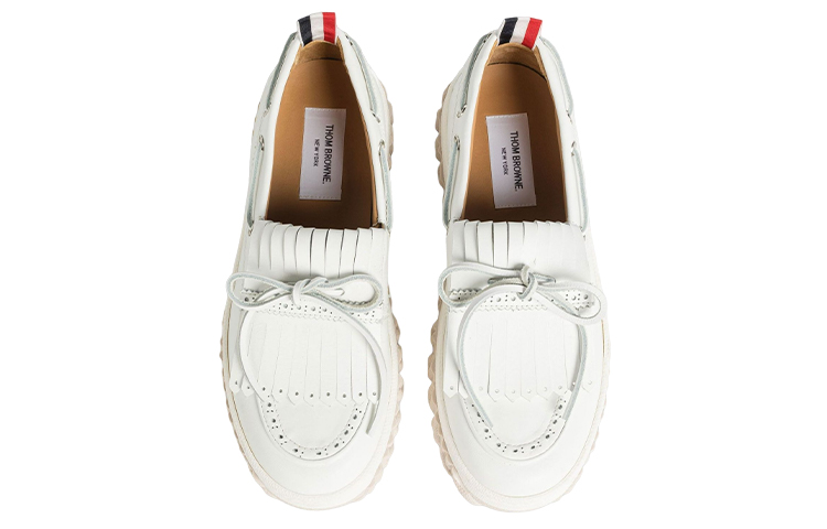 (W) Thom Browne Low-Top Lace-Up 'White Brown' 圖 3