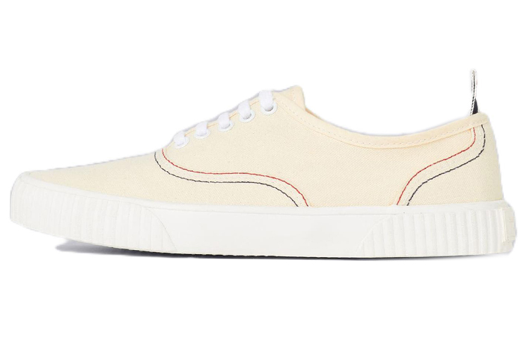 Buy THOM BROWNE 經典款 棉布 低幫繫帶 時尚板鞋 女款 白色