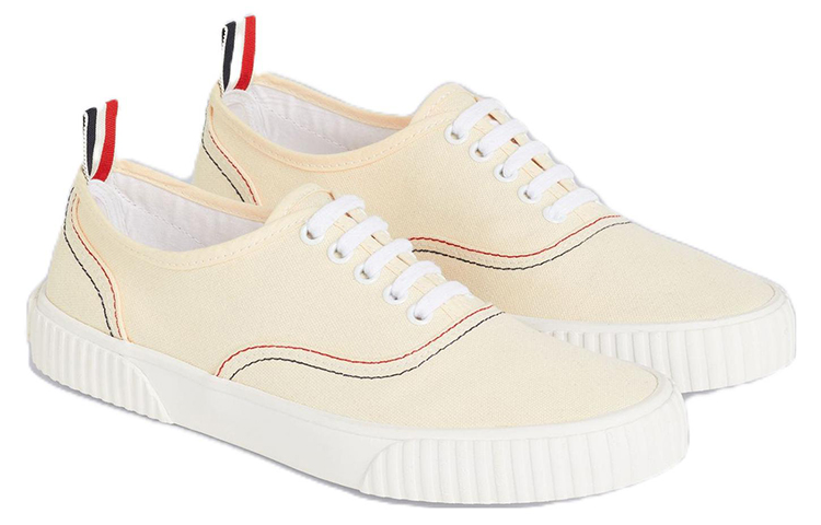 Order THOM BROWNE 經典款 棉布 低幫繫帶 時尚板鞋 女款 白色