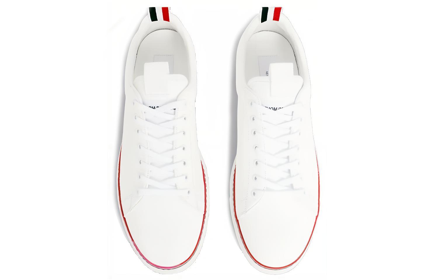 Shop (W) Thom Browne Sepatu Low Top 'Kulit Sapi Putih' FFD100A05584100