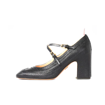 (W) Thom Browne Mary Jane 'Black Pebble Leather'