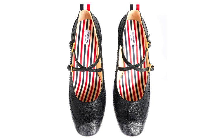 Shop (W) Thom Browne Mary Jane 'Kulit Pebble Hitam' FFH219A06257001