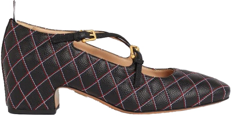 (W) Thom Browne Mary Jane Tumit Tinggi 'Kulit Anak Lembu Hitam' FFH216A06257001 Order (W) Thom Browne Mary Jane Tumit Tinggi 'Kulit Anak Lembu Hitam' FFH216A06257001