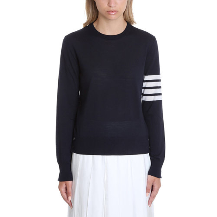 Purchase (W) 톰브라운 메리노 울 스트라이프 니트 스웨터 그레이 긴팔. FKA280A-Y1014-035