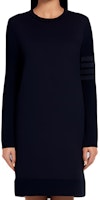 (Women) Thom Browne Navy Blue 4-Bar Pullover Long Sleeve Dress FJD066A-03377-415 (Women) Thom Browne Navy Blue 4-Bar Pullover Long Sleeve Dress FJD066A-03377-415