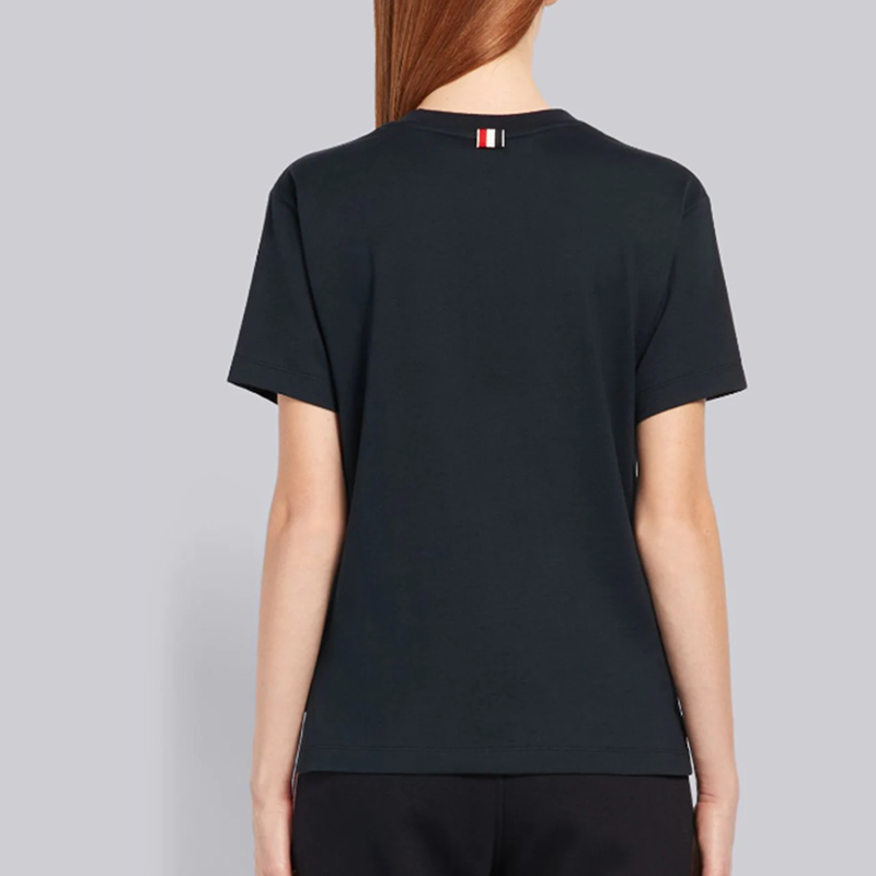 Purchase (W) トムブラウン ネイビー コットン クルーネック Tシャツ サマーエディション FJS036A-05398-415