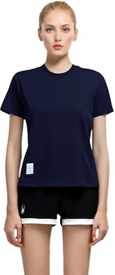 (W) トムブラウン ネイビー コットン クルーネック Tシャツ サマーエディション FJS036A-05398-415 Details for (W) トムブラウン ネイビー コットン クルーネック Tシャツ サマーエディション FJS036A-05398-415